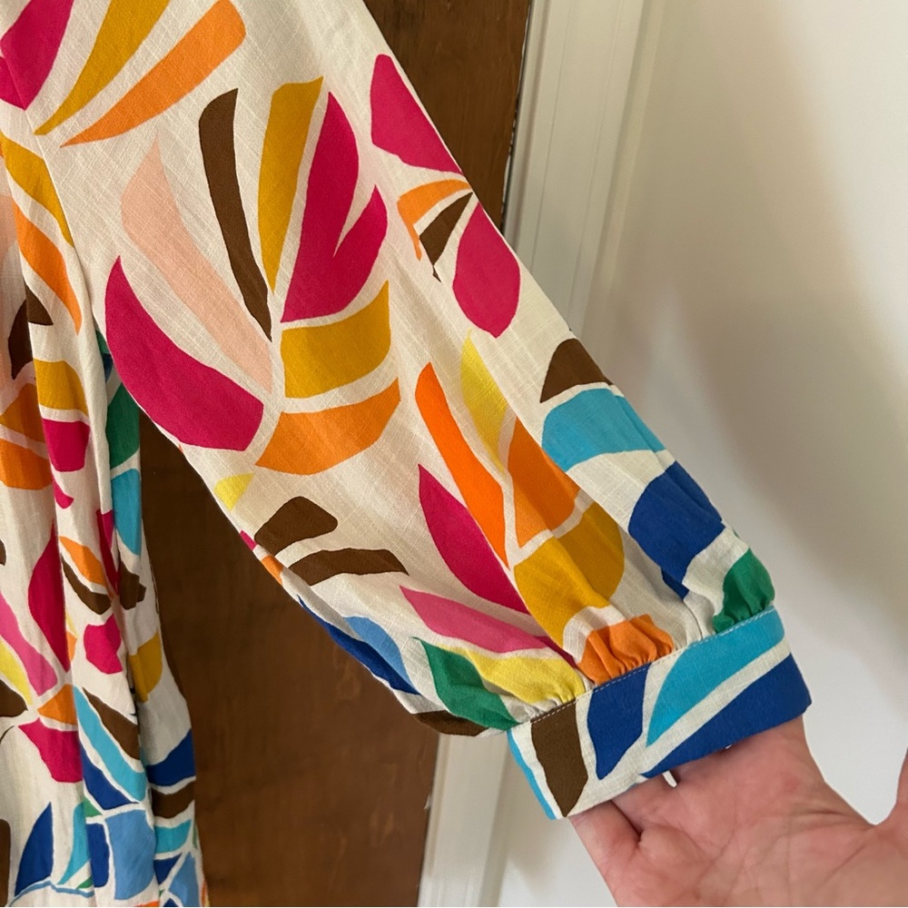 Tabitha Brown Target Botanical Print Puff Sleeve Mini Floral Dress. Size Small. - Picture 8 of 11